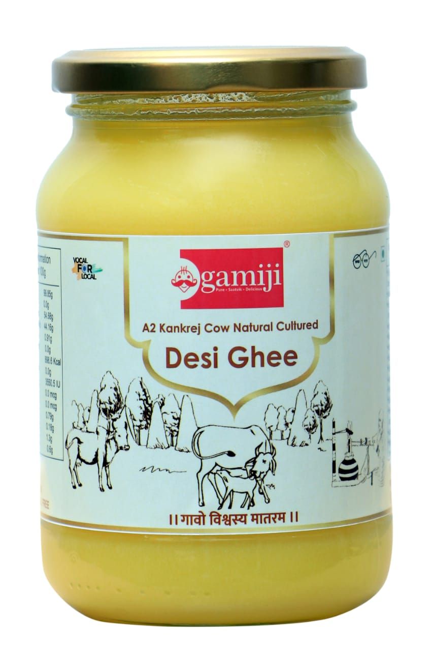 Gamiji A2 Kankrej Cow Desi Ghee | 100% Natural | Pure Desi Bilona Ghee | Traditionally Hand Churned | 500 ml