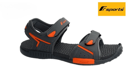 Fsports  Black and orange Solid  Casual sandals