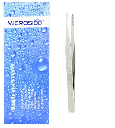 Microsidd Thumb/Dissecting Forcep NON-TOOTHED 8 Inches (Thumb/Plain Tissue Holding Forcep)