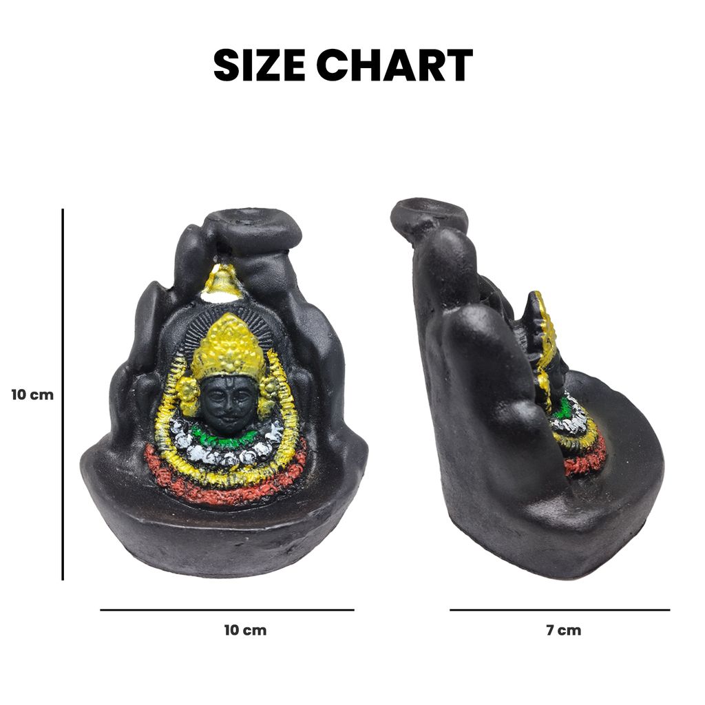 ZURU BUNCH Lord Khatu Shyam Smoke Waterfall Cone Incense Holder, Lord Khatu Shyam Smoke Waterfall Incense Holder with 10 Pieces backflow incense cones, Handcrafted Pure Ceramic