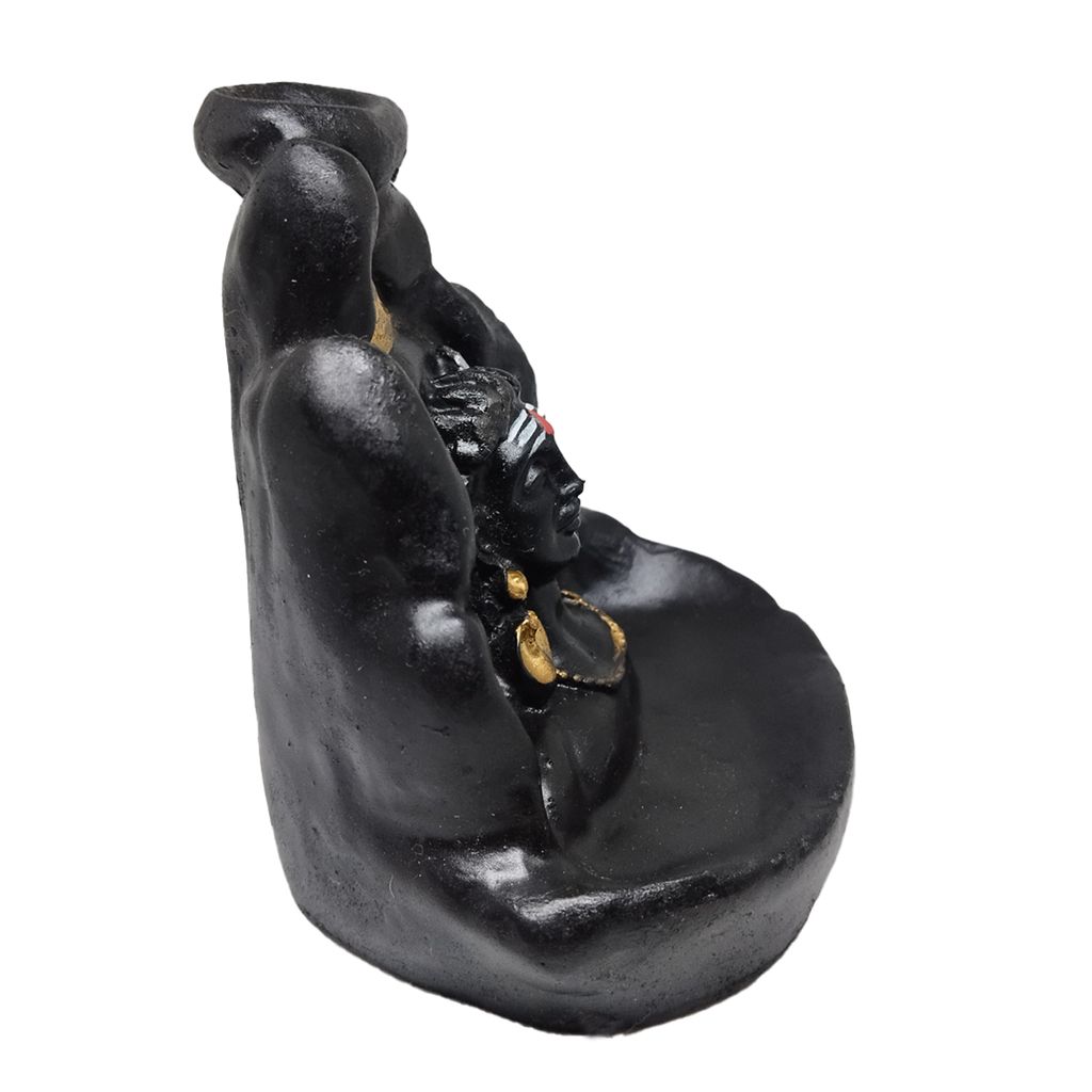ZURU BUNCH Handcrafted Pure Ceramic Lord Adiyogi Shiv Smoke Waterfall Cone Incense Holder, Lord Adiyogi Smoke Waterfall Incense Holder with 10 Pieces backflow incense cones
