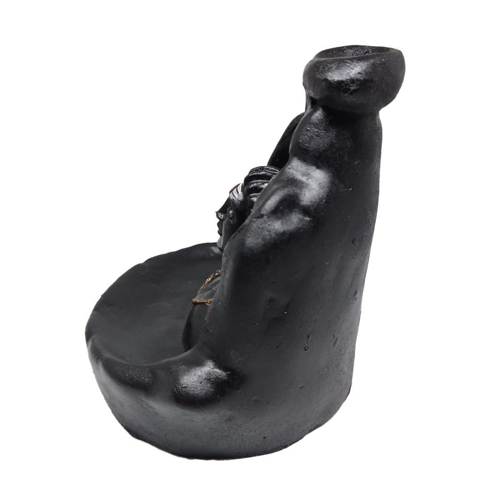 ZURU BUNCH Handcrafted Pure Ceramic Lord Adiyogi Shiv Smoke Waterfall Cone Incense Holder, Lord Adiyogi Smoke Waterfall Incense Holder with 10 Pieces backflow incense cones