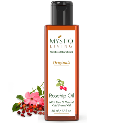 Cold Pressed Rosehip Seed Oil for Face Wrinkles, Fine Lines, Under Eye, Curly Hair