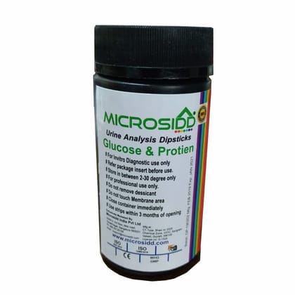 Microsidd glucose protein urine strips 100's