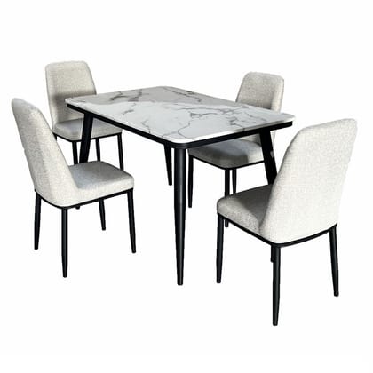 Davion 4 Seater Marble Dining Table Set