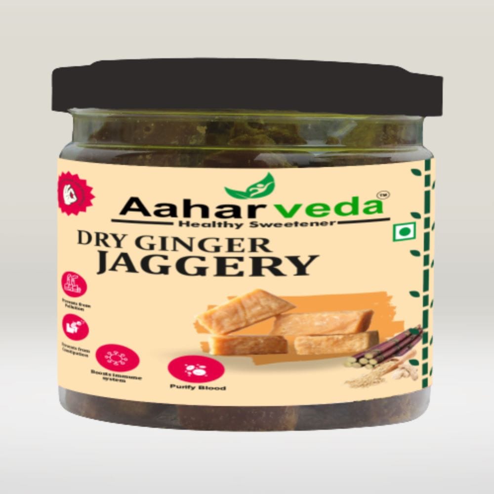 Aaharveda Premium Dry Ginger Jaggery 500gm (Pack of 2 Pcs)