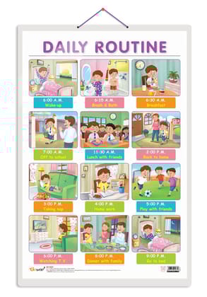 DAILY ROUTINE Early Learning Educational Chart for Kids | 20"X30" inch |Non-Tearable and Waterproof | Double Sided Laminated | Perfect for Homeschooling, Kindergarten and Nursery Students