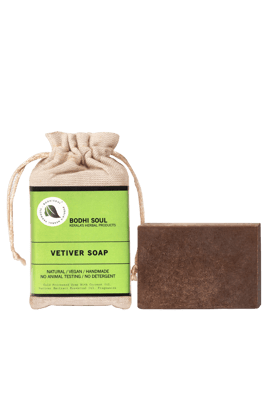 BODHISOUL Vetiver Soap | Anti Acne | Skin Toning | Scar Removal | Antiseptic | Handmade | 100 Gm