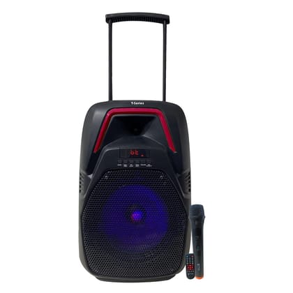 T-Series TR-81 Portable Trolley Wireless Bluetooth Speaker with inbuilt Rechargeable Battery with Wireless Mic, Aux,SD Card,USB Supported with,External Audio Drive,FM (Red) T-Series TR-81 Portable Trolley Wireless Bluetooth Speaker with inbuilt Rechargeable Battery with Wireless Mic, Aux,SD Card,USB Supported with,External Audio Drive,FM (Red)