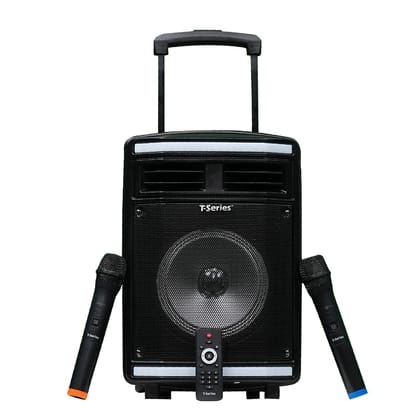 T-Series TR-S8B 20W Professional Audio Mobile Amplifier & Portable Trolley Wireless Bluetooth Speaker with inbuilt rechargeable battery Double Cord Less Mic , Aux ,SD Card ,USB Supported ,Disco light Karaoke with multi functional Remote ,External Audio Drive ,FM ,Recording on Usb. T-Series TR-S8B 20W Professional Audio Mobile Amplifier & Portable Trolley Wireless Bluetooth Speaker with inbuilt rechargeable battery Double Cord Less Mic , Aux ,SD Card ,USB Supported ,Disco light Karaoke with multi functional Remote ,External Audio Drive ,FM ,Recording on Usb.