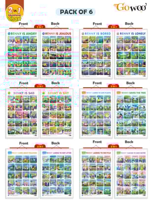 Set of 6 | 2 IN 1 BENNY IS ANGRY AND BENNY IS JEALOUS,  BENNY IS BORED AND BENNY IS LONELY, BENNY IS SAD AND BENNY IS SHY, BENNY LEARNS TO LOVE PLANTS AND BENNY SAVES THE TREE, BENNY LEARNS ABOUT POLLUTION AND BENNY LEARNS NOT TO LITTER and More