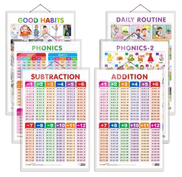 Set of 6 Good Habits SUBTRACTION ADDITION DAILY ROUTINE