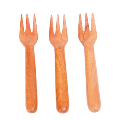 Neem Wood Fork set of 3 (18.3 cm each)