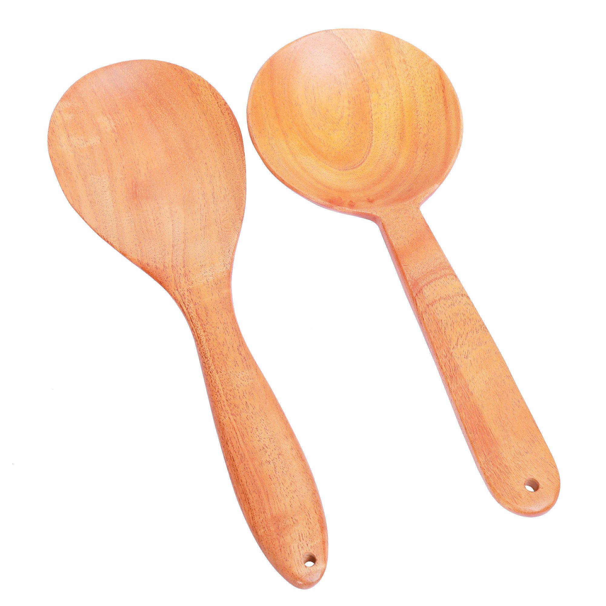 Neem Wood Spoons for Cooking & Serving – 2 Nos