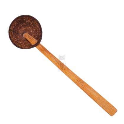 Coconut Shell Ladles (Large) – Set of 3 Wooden Spoons (Made with coconut shell and coconut wood)