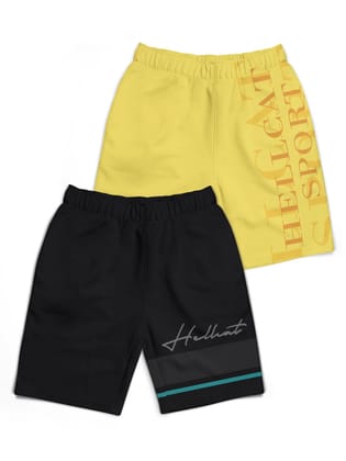 Trendy Typographic With Branding Printed Shorts for Girls - Pack of 2