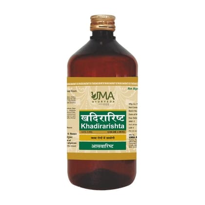Uma Ayurveda Khadirarishta 450 ml Useful in Respiratory Care Skin Care, Digestive Health
