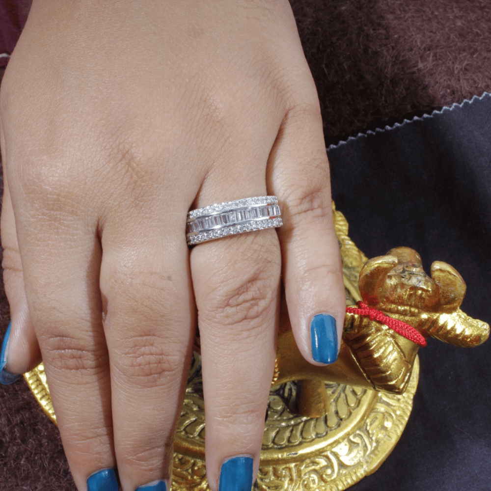 Finger ring | Finger ring for women and girls | Silver plated finger ring | Adjustable ring | Simple new design graceful ring