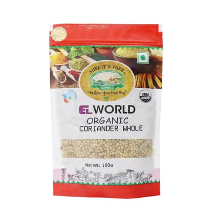ELWORLD AGRO & ORGANIC FOOD PRODUCTS Coriander Whole, 100 Gm (Pack of 4)