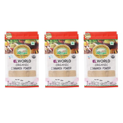 ELWORLD AGRO & ORGANIC FOOD PRODUCTS Cinnamon Powder 50 Gram (Pack of 3)