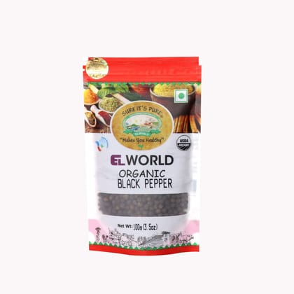 ELWORLD AGRO & ORGANIC FOOD PRODUCTS Black Pepper/Kali Mirch Whole 100Gm Pack of 2