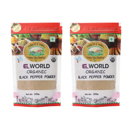 ELWORLD AGRO & ORGANIC FOOD PRODUCTS Black Pepper Powder 100 Grms - Pack of 2