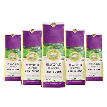 ELWORLD AGRO & ORGANIC FOOD PRODUCTS Raw Sugar 900GM (Pack of 5)
