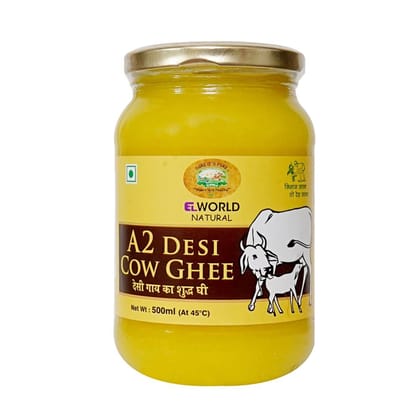 Elworld Agro & Organic Food Products A2 Desi Cow Ghee 500ml