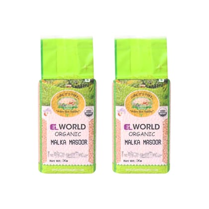 ELWORLD AGRO & ORGANIC FOOD PRODUCTS Malka Masoor Whole/Red Lentil 900g (Pack of 2)