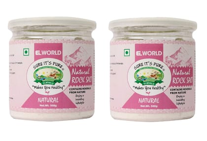 Elworld Agro & Organic Food Products Natural Rock Salt 500 Gram (Pack of 2)
