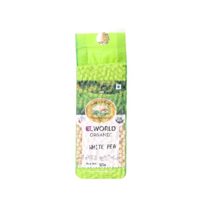 Elworld Agro & Organic Food Products White Peas- 500 Gram (Pack of 4)