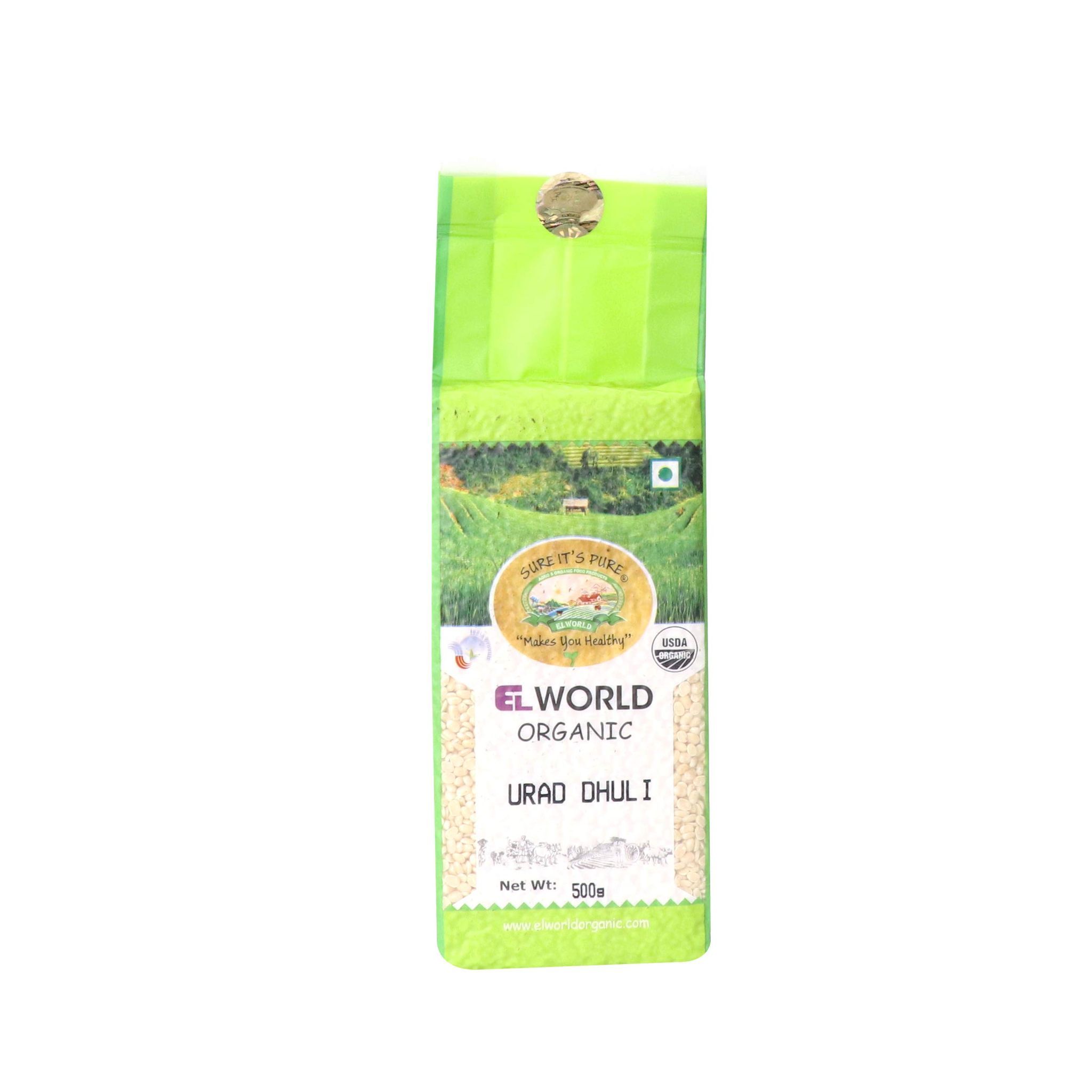 ELWORLD AGRO & ORGANIC FOOD PRODUCTS Urad Split Washed/Urad Dhuli 2.5kg (500 gram Each))