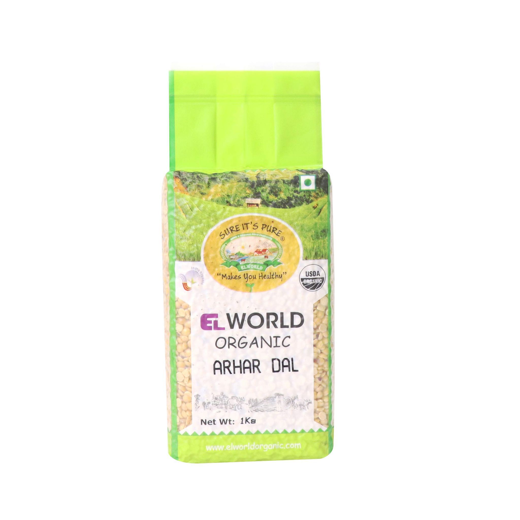 Elworld Agro & Organic Food Products Toor Dal/Arhar Dal Unpolished Premium 900g (Pack of 2)