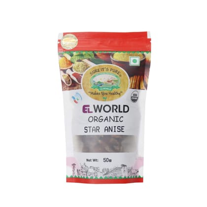 ELWORLD AGRO & ORGANIC FOOD PRODUCTS Star Anise(Chakra Phool) - 50Grm