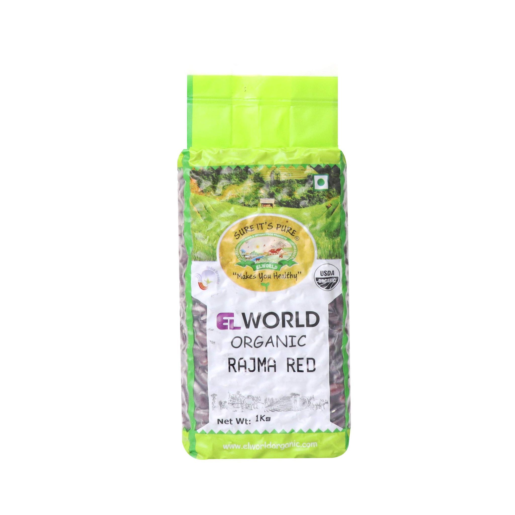 Elworld Agro & Organic Food Products Rajma (Red Kidney Beans), 1kg (Pack of 2)