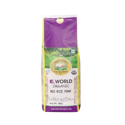 Elworld Agro & Organic Food Products Red Rice Poha 450G (Pack of 4)