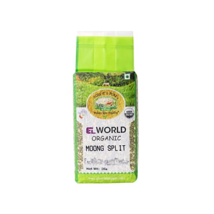 Elworld Agro & Organic Food Products Moong Dal/Green Gram Split - 1Kg (Pack of 2)