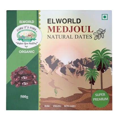 Elworld Agro & Organic Food Products Medjoul Natural Dates Jumbo (Super Premium) 500 Gram