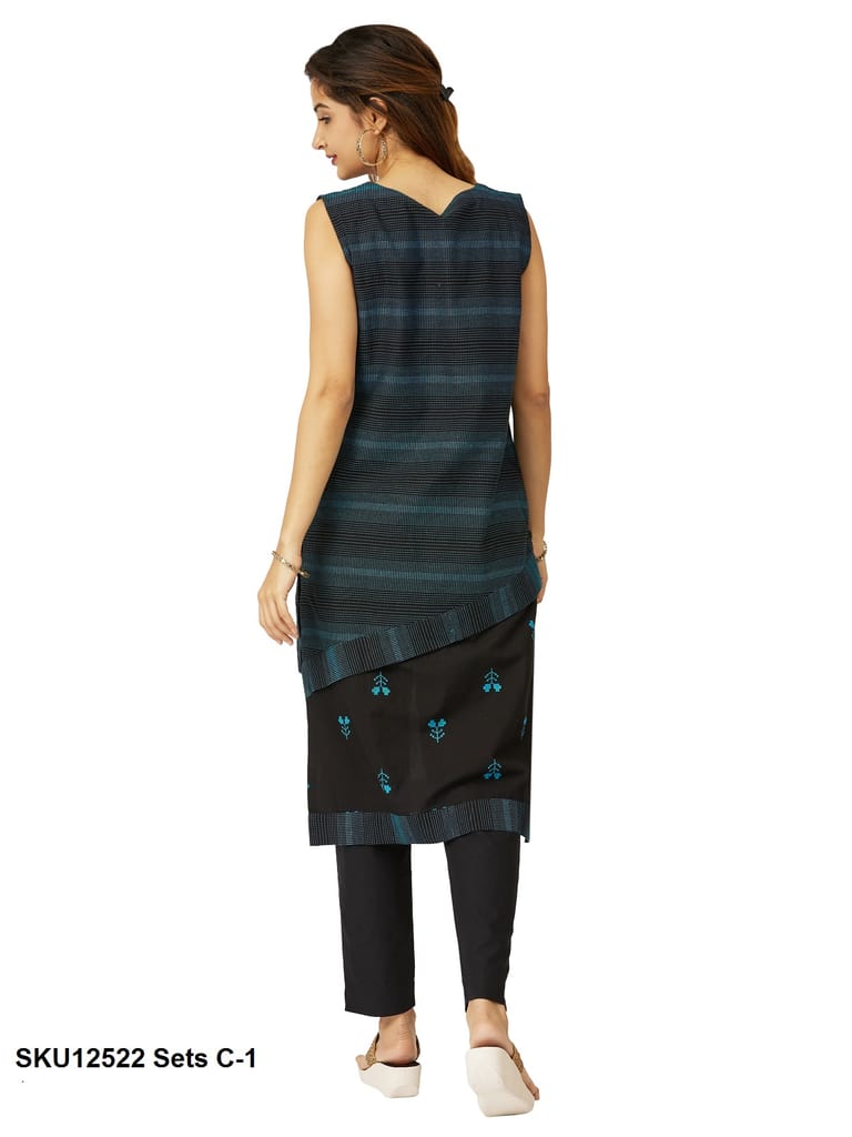 2 Layered Top in Weaved Fabric with Matching Bottom (12522)