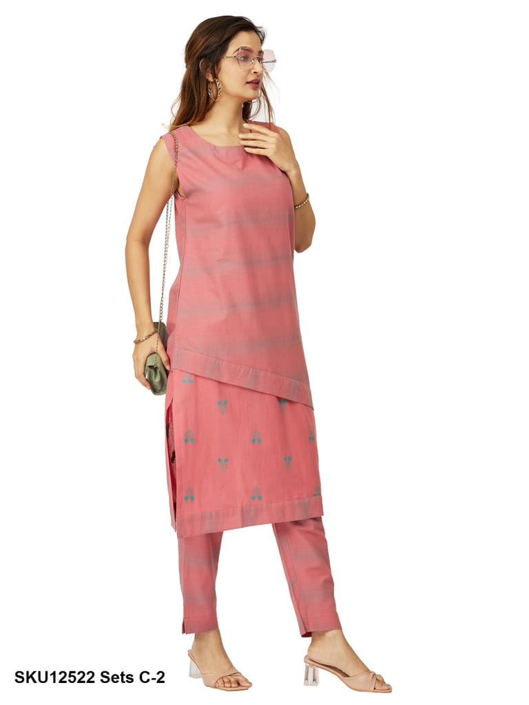 2 Layered Top in Weaved Fabric with Matching Bottom (12522)