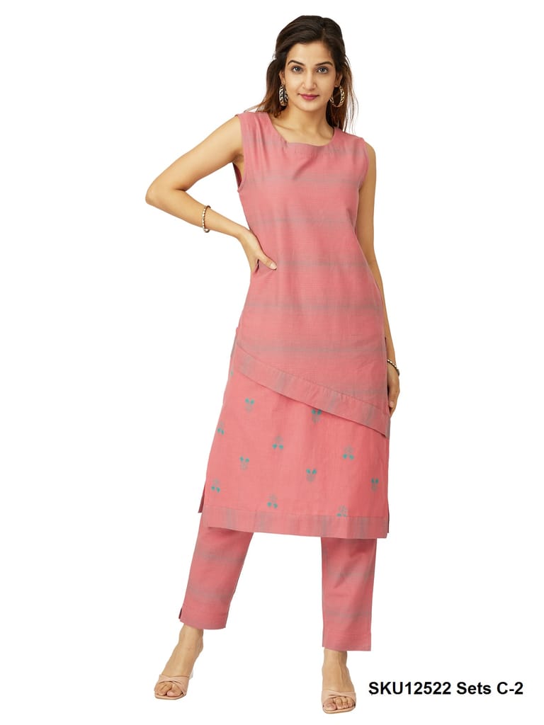 2 Layered Top in Weaved Fabric with Matching Bottom (12522)