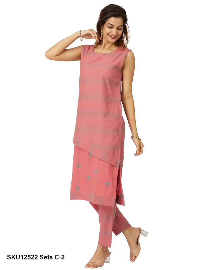 2 Layered Top in Weaved Fabric with Matching Bottom (12522)