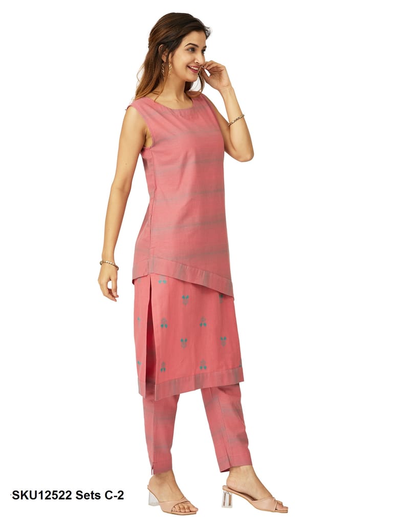 2 Layered Top in Weaved Fabric with Matching Bottom (12522)