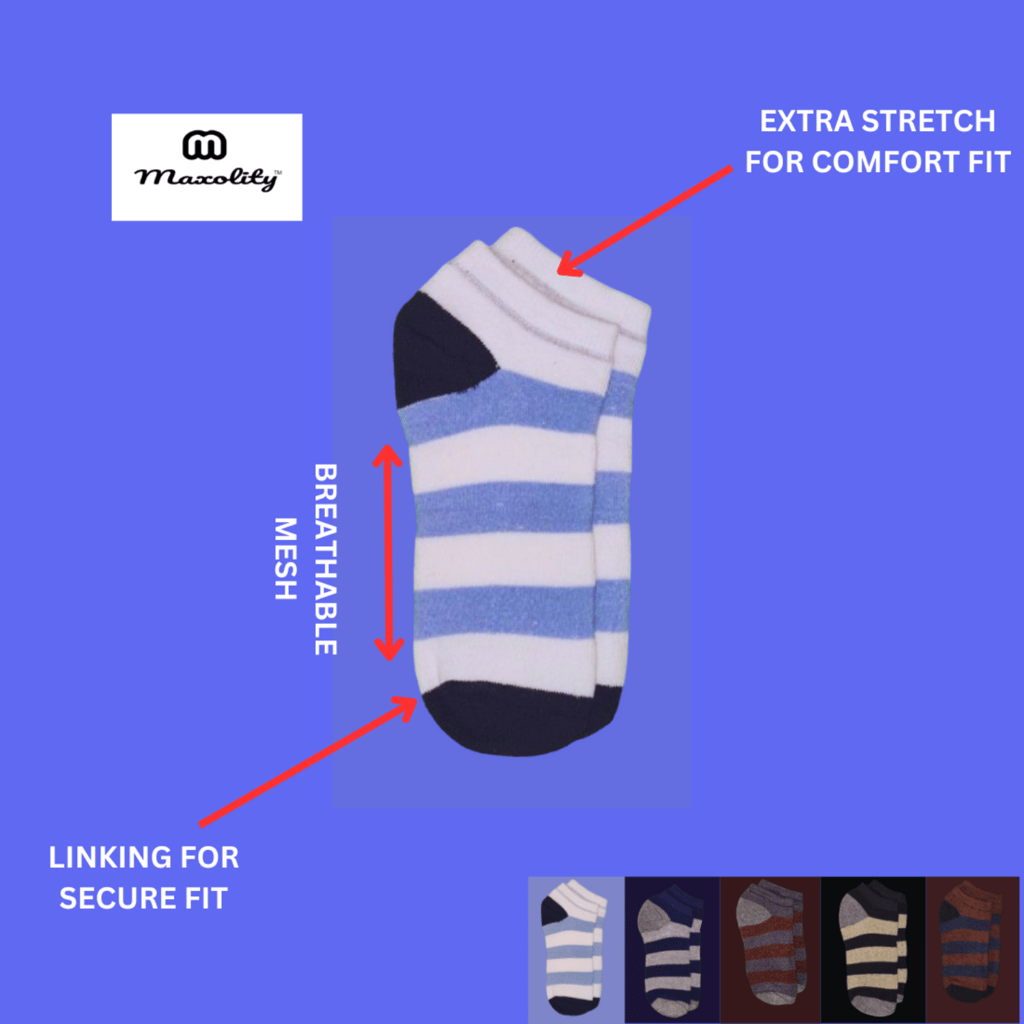 Maxolity Ankle Length Socks For Men & Women Pack Of 5