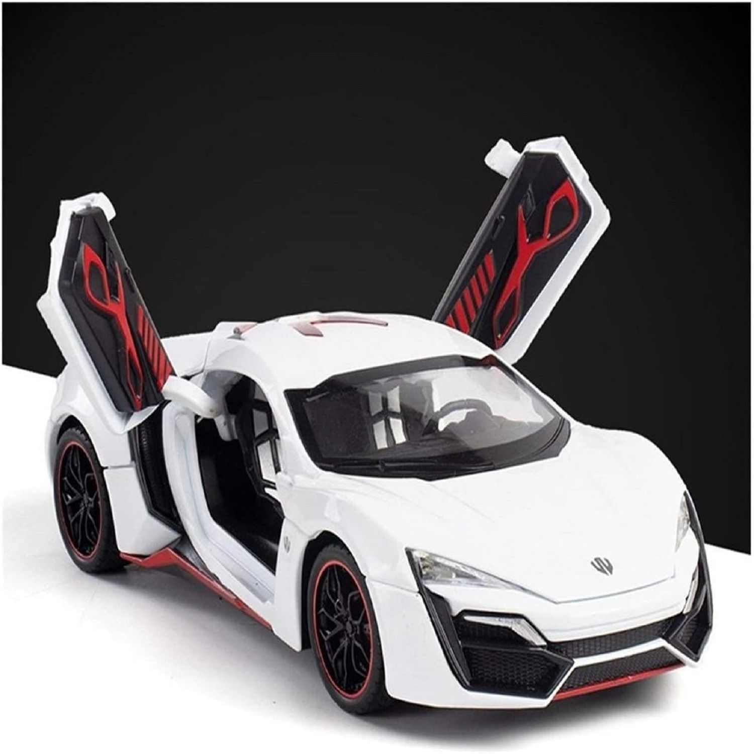 KTRS ENTERPRISE 1:24 LYKAN Hyper Sport Diecast Metal Pullback Openable Doors Toy Cars with Flashing Light and Musical Sound for Gifts Toys  Kids Boys and Girls Children (Colour AS PER Stock)