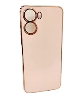 Realme 10 Pro Plus 5G Luxury 6D Plating Soft Casing Silicone Square Frame Gold Phone Case for Realme 10 Pro Plus 5G (Pink)