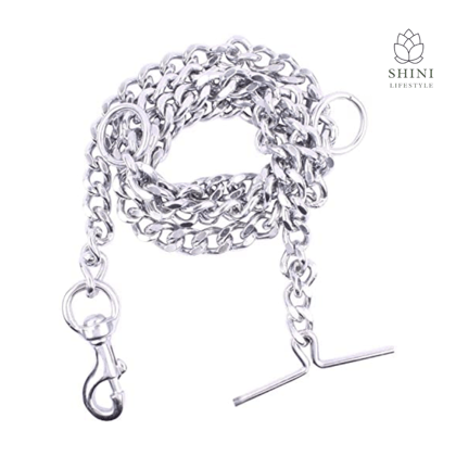SHINI LIFESTYLE Dog Chain Silver | Dogs Leash Chain | Heavy Dog Chain with Heavy Hook (L - 60 Inch) 1PC