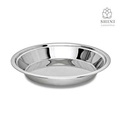 SHINI LIFESTYLE Stainless Steel Atta Parat, Silver Paraat, Steel Parat for Dough, Atta Parat Steel for Kitchen (Dia -31cm, 1pc)