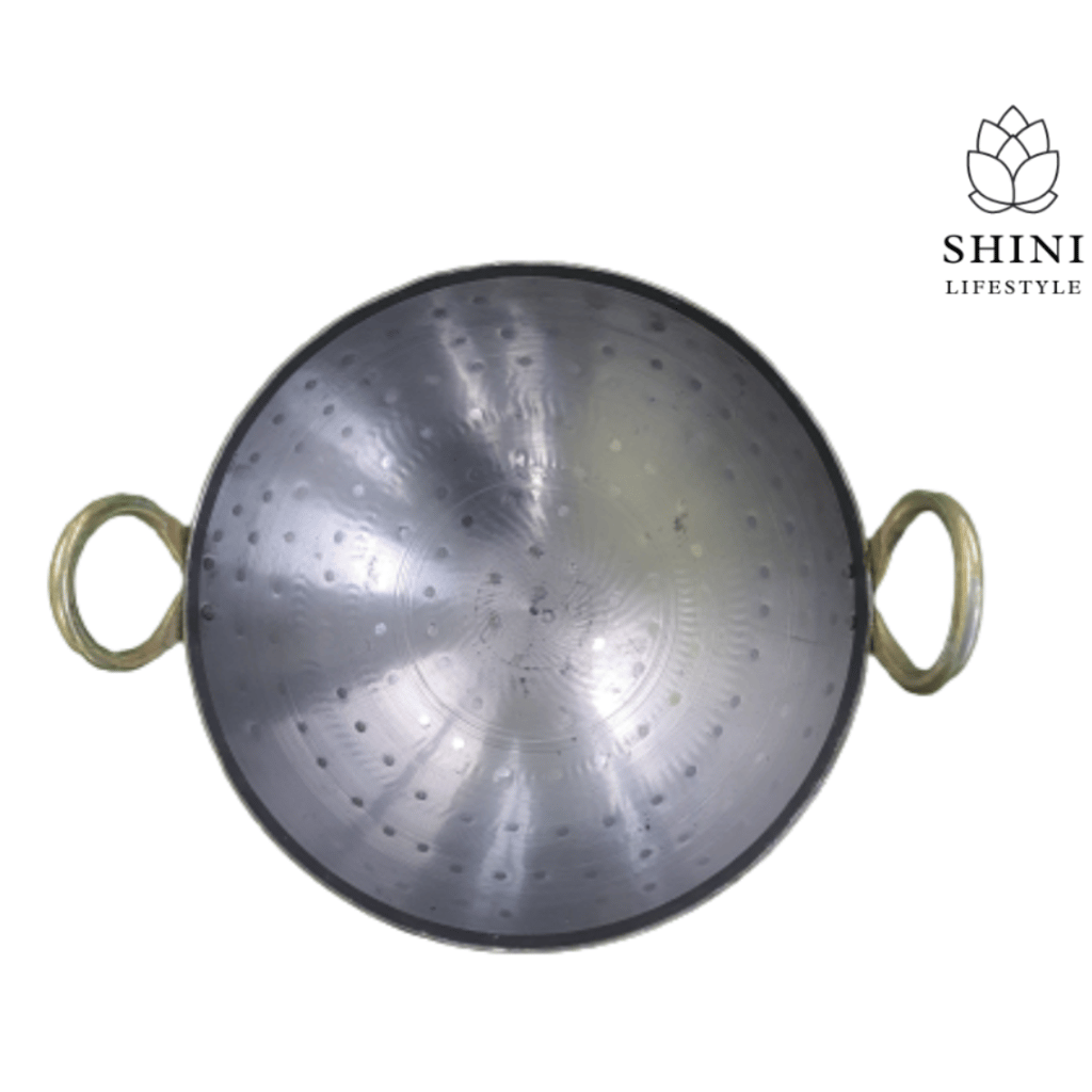 SHINI LIFESTYLE Iron/ Loha Kadhai deep bottom, for deep frying, 30 cm 3 L