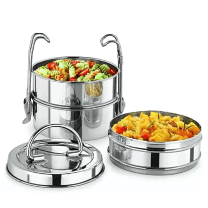 SHINI LIFESTYLE Stainless Steel clip Tiffin sada, 8x3 Containers Lunch Box 3 Containers Lunch Box (1500 ml)